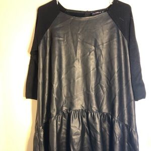 Zara Faux Leather Look Dress Small